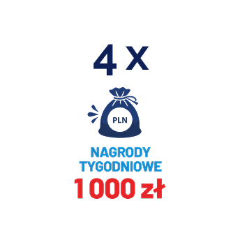 Nagrody tygodniowe: 4x 1000zł